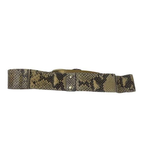 Michael Kors Snake Embossed Genuine Leather Belt Tan Gold Size M/L Style 555115 main image 10